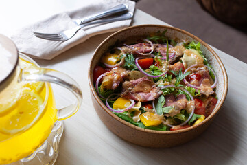 meat and vegetables restaurant served