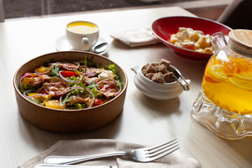 meat and vegetables restaurant served