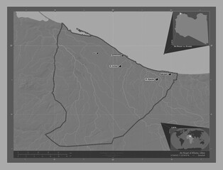 An Nuqat al Khams, Libya. Bilevel. Labelled points of cities