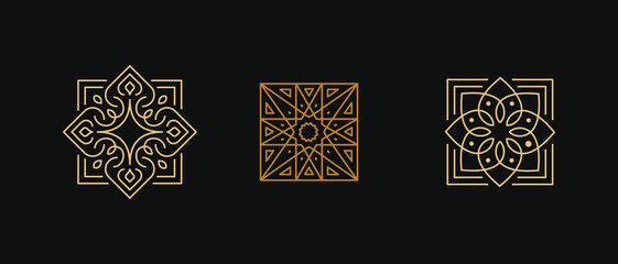 Vector logo design template - abstract symbol in ornamental arabic style - emblem for luxury products
