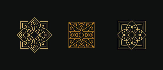 Vector logo design template - abstract symbol in ornamental arabic style - emblem for luxury products