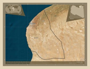 Benghazi, Libya. High-res satellite. Labelled points of cities