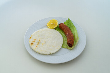 venezuelan traditional food on a white plate