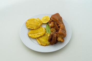 venezuelan traditional food on a white plate