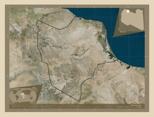 Misratah, Libya. High-res satellite. Labelled points of cities