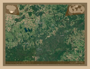 Alytaus, Lithuania. Low-res satellite. Labelled points of cities