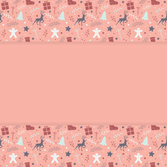 Christmas background with festive ornaments. Vector