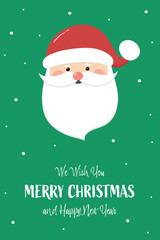 Cute Santa Claus. Christmas greeting card. Vector illustration