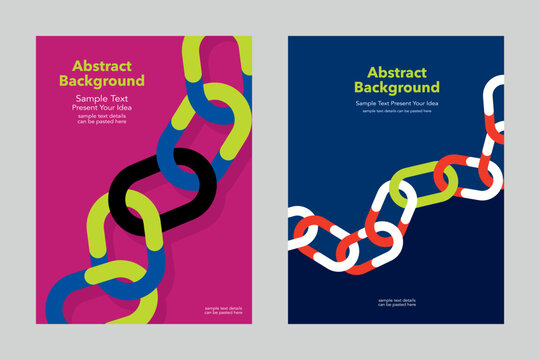 Abstract background geometric vector design, vertical banner wallpaper backdrop cover posters flyers leaflets brochures magazines, chain community connect together concept, different color, minimal