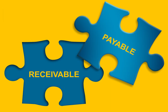 Receivable and payable text on Jigsaw Puzzle. Accounting and business concept