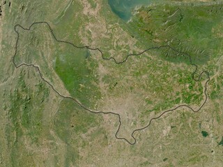 Vientiane prefecture, Laos. Low-res satellite. No legend