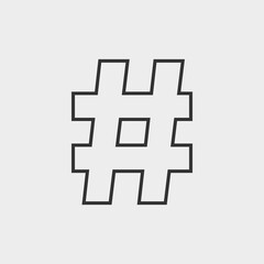 Hashtag vector icon illustration sign