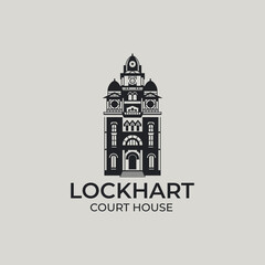 Lockhart courthouse logo template vector, perfect for architecture, travel, tourism, etc.