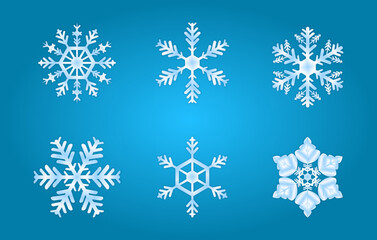 Set of snowflakes christmas tamplate design vector