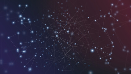 abstract technology background which are triangles. low polygons and stars. twinkling lights