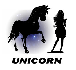 unicorn horse with girl
