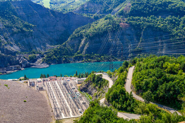 France. Serre Poncon. Hautes-Alpes. Serre-Poncon lake. Barrage. EDF power station