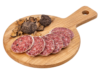 Sliced salami with truffle
