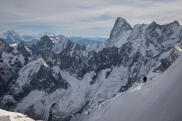 Climbers on the Mont Blanc Massif