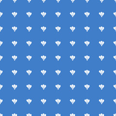 Hand drawn vector,  seamless pattern white polka dots on blue background.