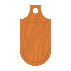 Cartoon wooden pizza board. Restaurant empty utensil for food and chop board for kitchen icon isolated white. Handles plank tray for cutting and cooking. Textured hardboard vector illustration