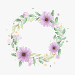 Watercolor flower frame background