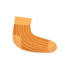 Woolen socks for feet icon. Accessory cotton and cartoon clothes. Textile color garment and cute apparel. Knitted and cozy for foot. Kid sock and child wardrobe vector illustration