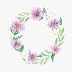 Watercolor flower frame background