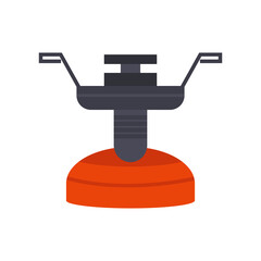 Camping burner vector illustration icon. Outdoor camp travel object and tourism burner equipment isolated white. Gas sign and cooking for adventure. Camping food element and cooker on nature symbol