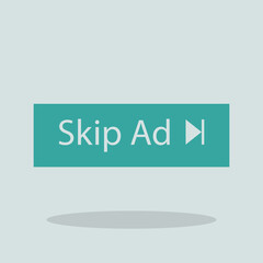 Skip Ad button vector icon illustration sign