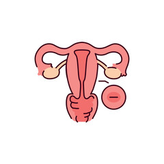 Erosion color line icon. Gynecology problem