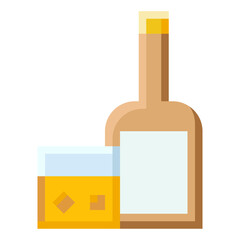 Obraz premium whiskey flat icon