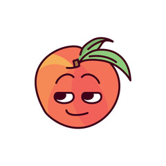 Lustful peach color line icon. Mascot of emotions