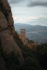 Montserrat in a cloudy conditions during the late summer season. Barcelona Catalonia Spain. High quality photo