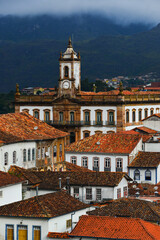 Obraz premium A partial view of the historic, UNESCO World Heritage-listed Ouro Preto colonial town, Minas Gerais state, Brazil