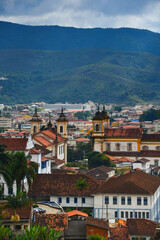 Fototapeta na wymiar A high-angle view of the historic district of Mariana town, Minas Gerais state, Brazil