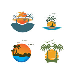 Sunset logo icon design symbol illustration
