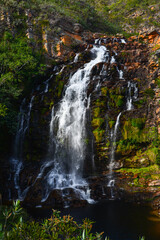 Beautiful, secluded Serra Morena waterfall in the Serra do Cipó region of Minas Gerais State, Brazil