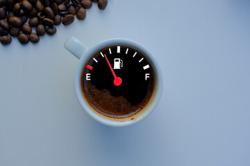 coffee and fuel gauge, Coffee Poster For Advertising Flyers