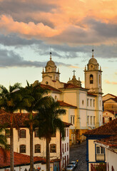 Sunset in the historic district of the World Heritage-listed town of Diamantina, Minas Gerais state, Brazil	
