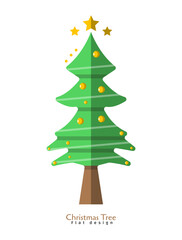 Flat christmas trees illustration vector collection