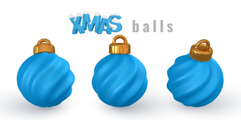 3d shiny glowing Christmas ball. Xmas glass ball. Holiday decoration template. Vector illustration