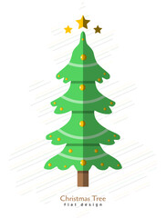 Flat christmas trees illustration vector collection