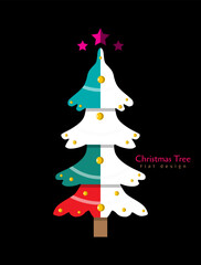 Flat christmas trees illustration vector collection