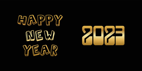 Naklejka premium happy new year 2023. event happy new year, new year font, Vector illustration.