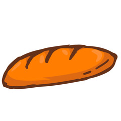 bake bread pastry baguette food cuisine delicious handdrawn doodle