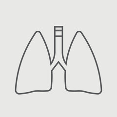 Lungs vector icon illustration sign