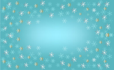 Merry Chirstmas and Happy new year with gold on Sky blue background christmas balls color place for text and of vector illustration.