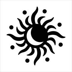 Magic sun and moon icon