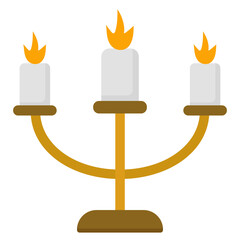 burning candles on a white background